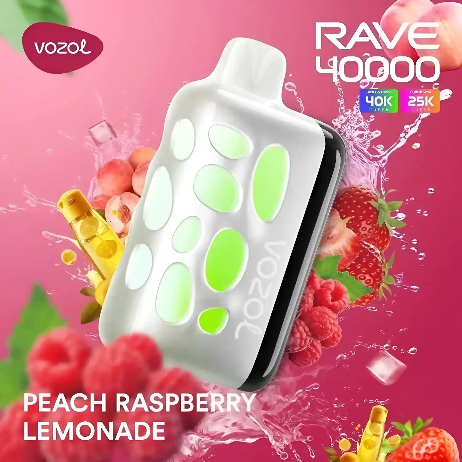 Vozol Vape Rave 40000 - Peach Raspberry Lemonade