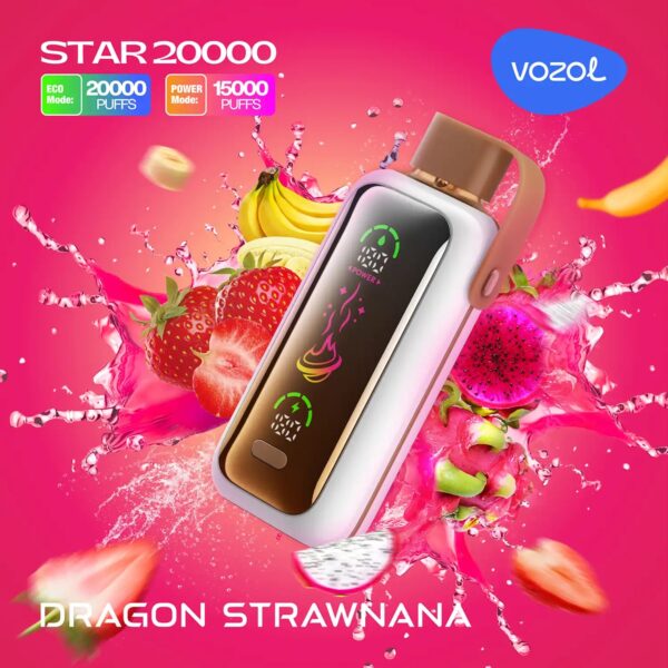 Vozol-Vape-Star-20000-Dragon-Strawnana-1-1 Vozol Vape Star 20000 - Dragon Strawnana